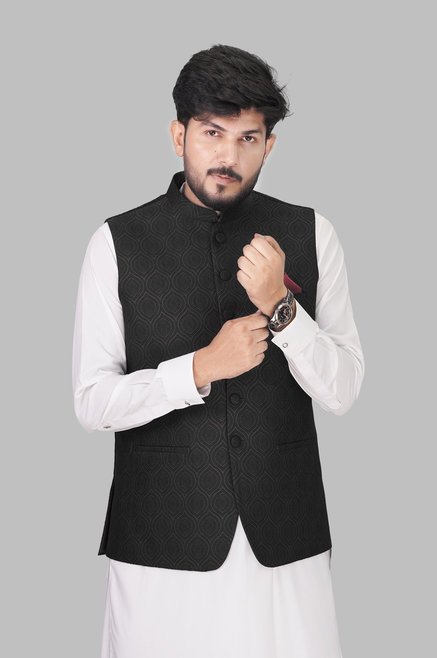 Black Embroidered Waistcoat – Festive & Formal Wear Grace One Tailors
