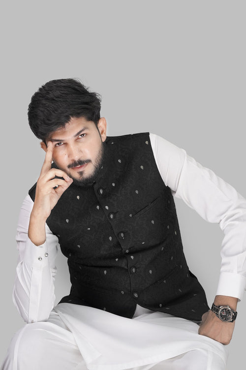 Black Embroidered Waistcoat – Festive & Formal Wear Grace One Tailors