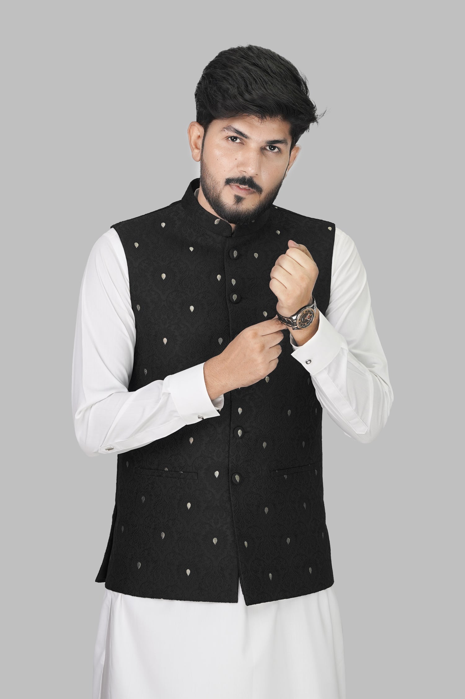Black Embroidered Waistcoat – Festive & Formal Wear Grace One Tailors