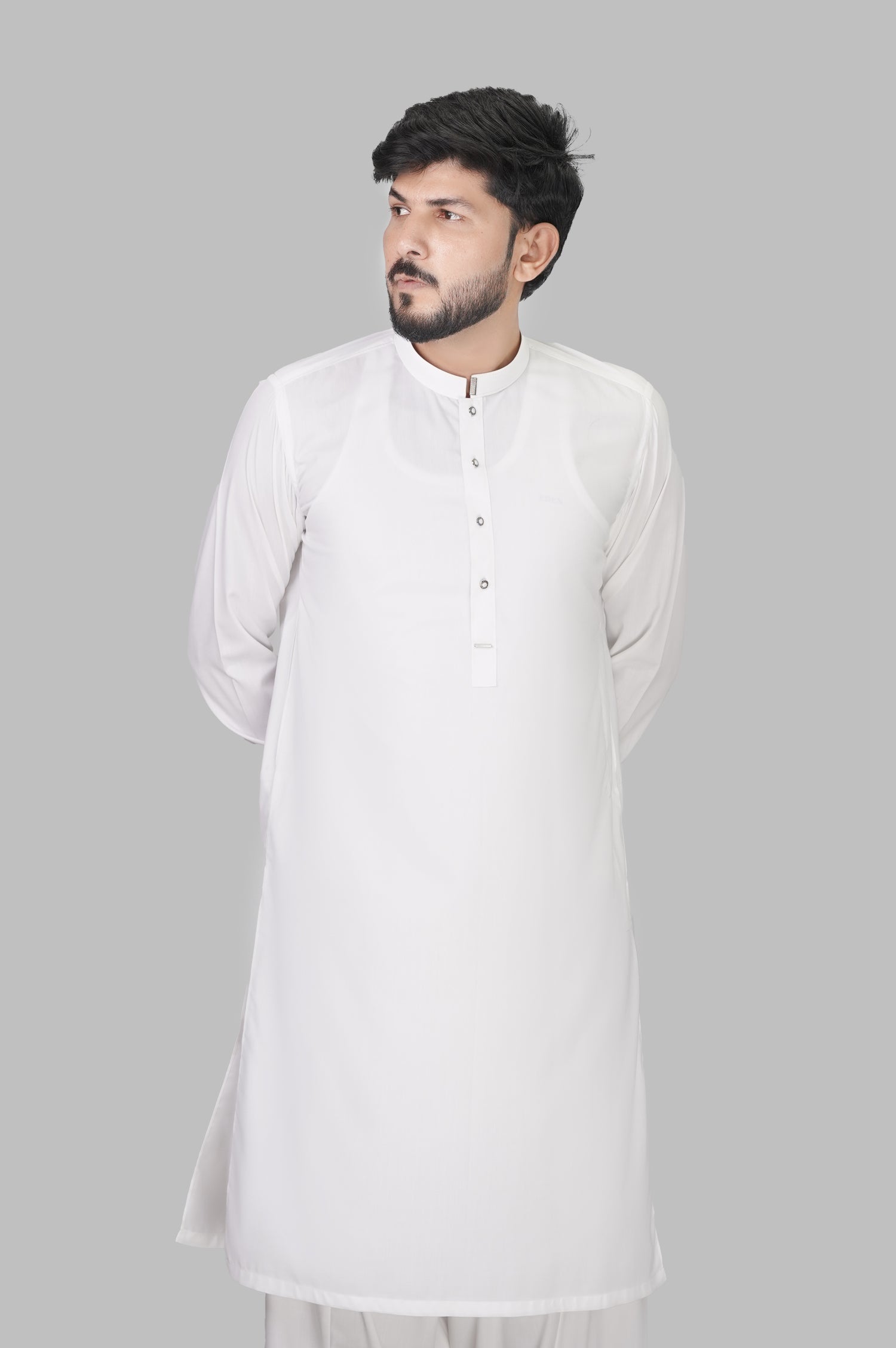 Elegant White Men's Kurta – Soft Blended Fabric Grace One Tailors