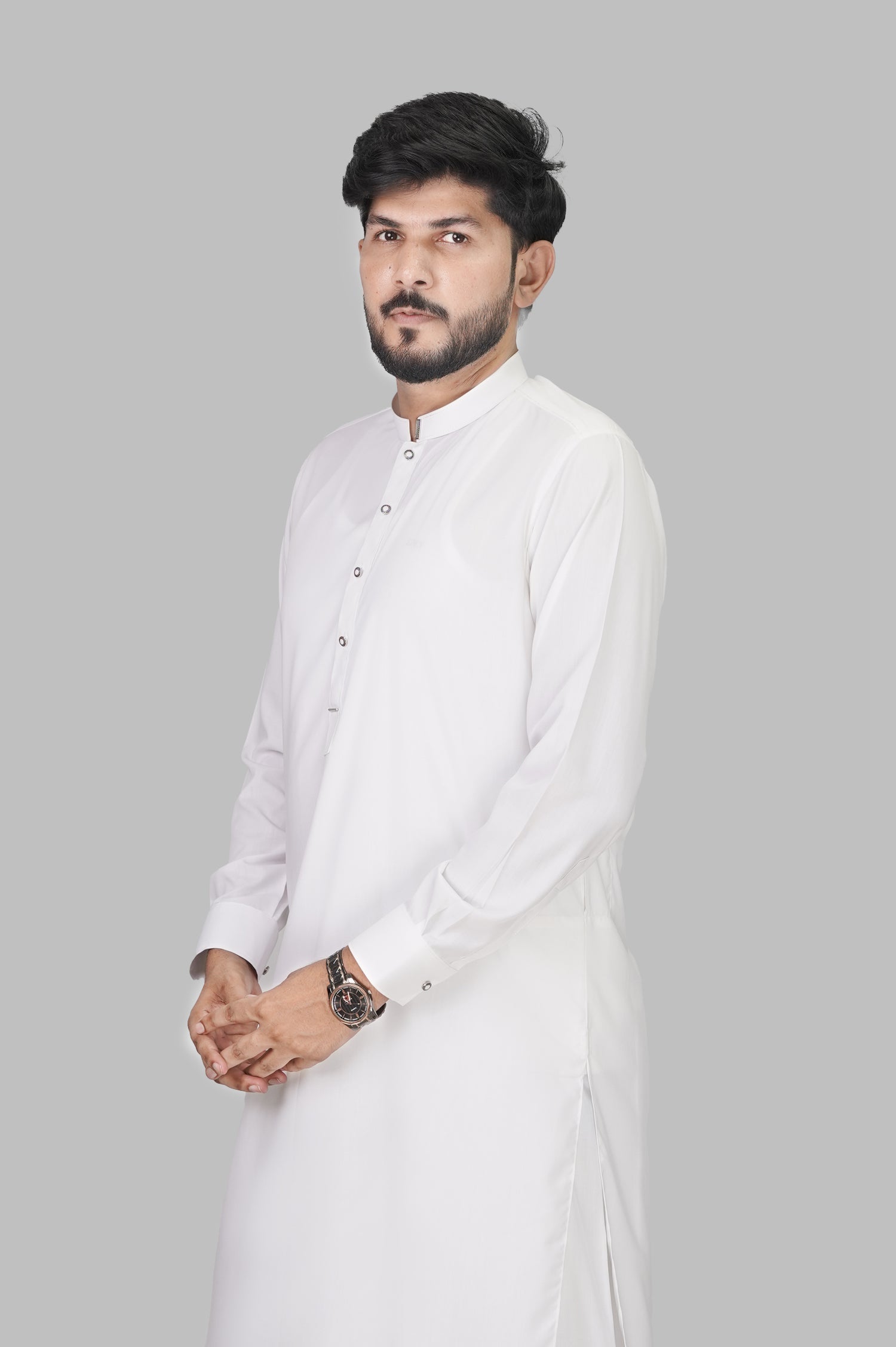 Elegant White Men's Kurta – Soft Blended Fabric Grace One Tailors
