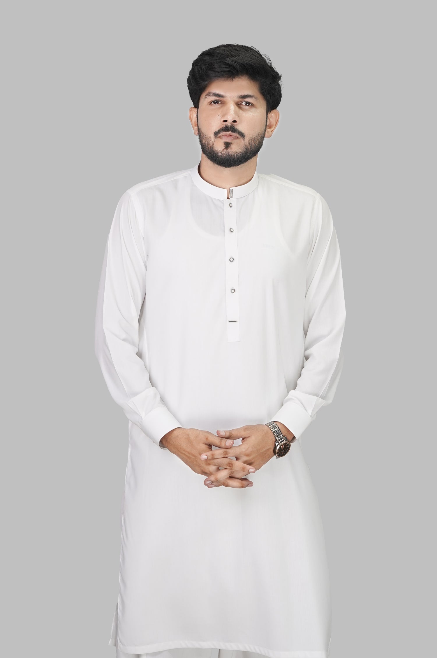 Elegant White Men's Kurta – Soft Blended Fabric Grace One Tailors